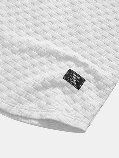 Chester® | Checkerboard Jacquard Arc Hem Hooded T-Shirt