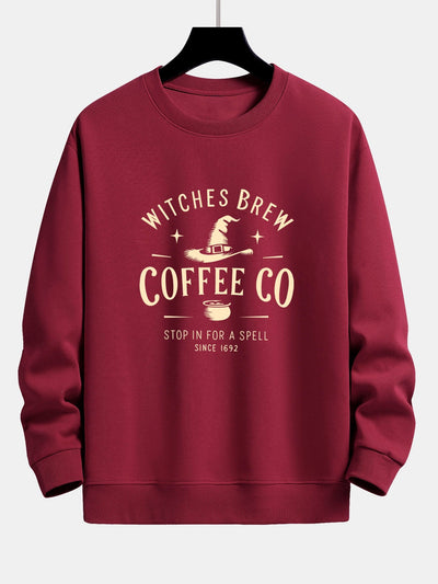 Bilal® | Witches Brew Coffee Halloween Print Relax Fit Sweatshirt