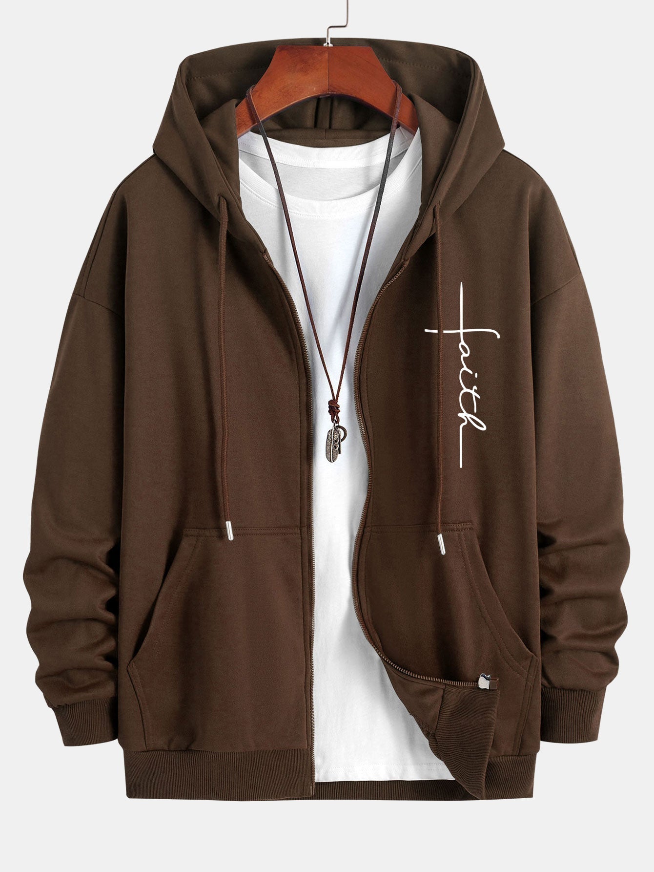 Julián® | Faith Print Relax Fit Zip Hoodie