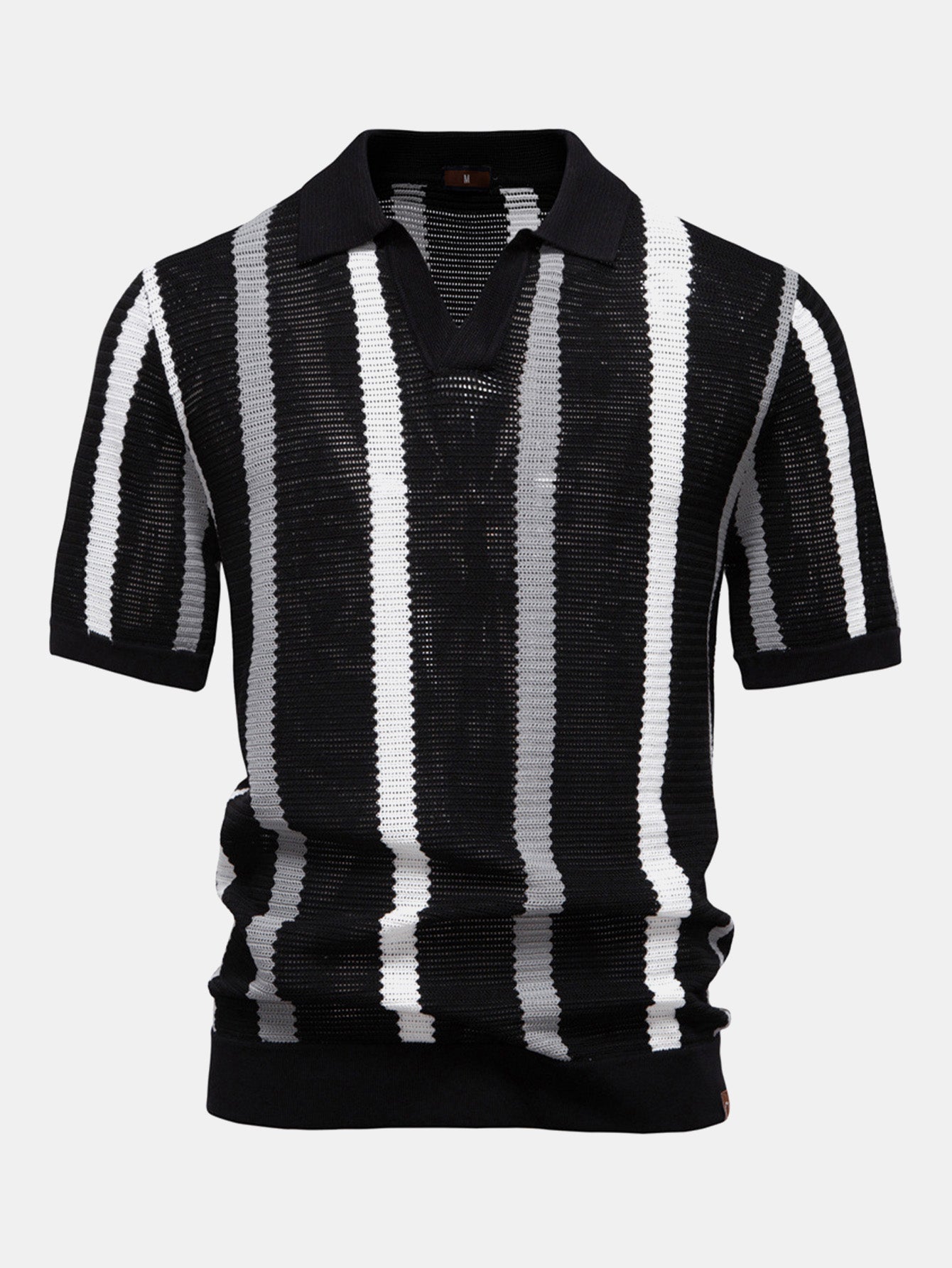 Jordan | Stripe Knit V Neck Polo Shirt