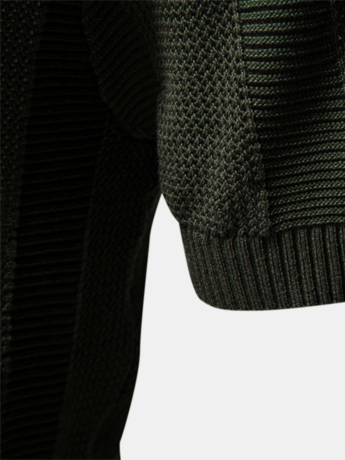 Dominic | Stripe Hollow Knit V Neck Polo Shirt