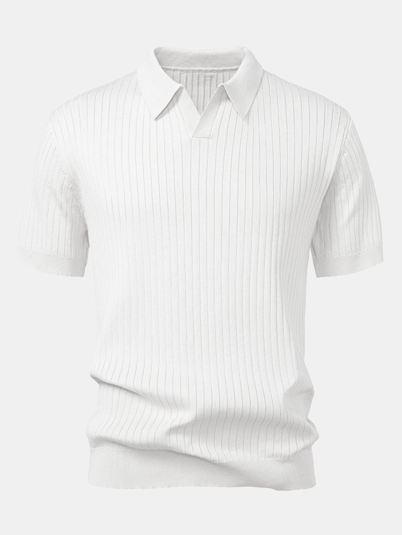 Connor | Stripe V Neck Knit Polo Shirt