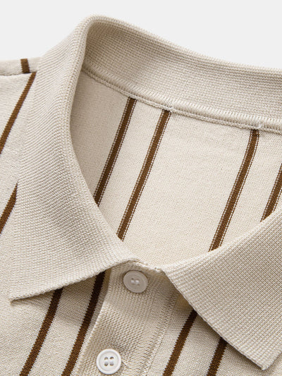 Matthew | Striped Knitted Polo Shirt