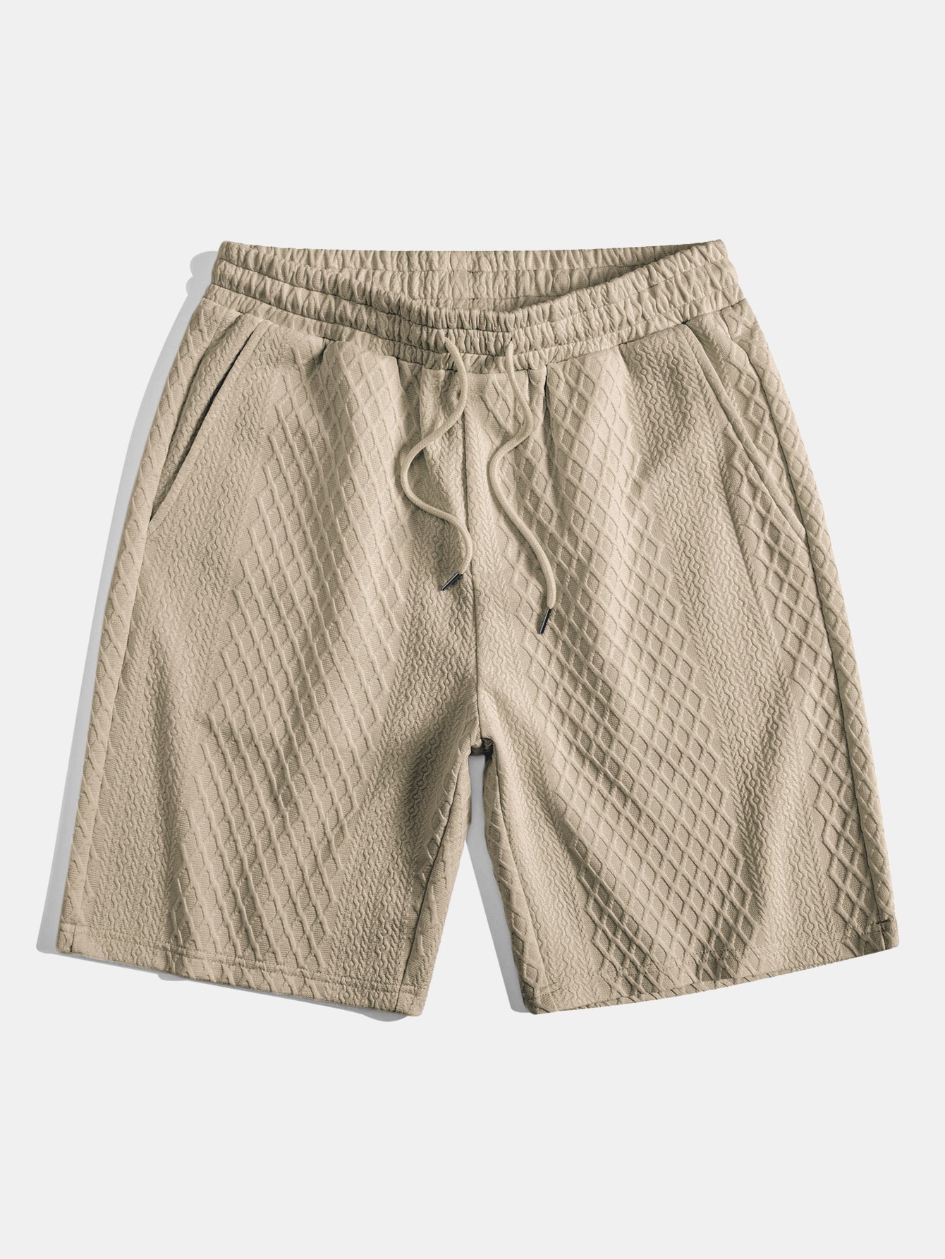 Adelin® | 3 Pieces Diamond Geometric Jacquard Drawstring Shorts