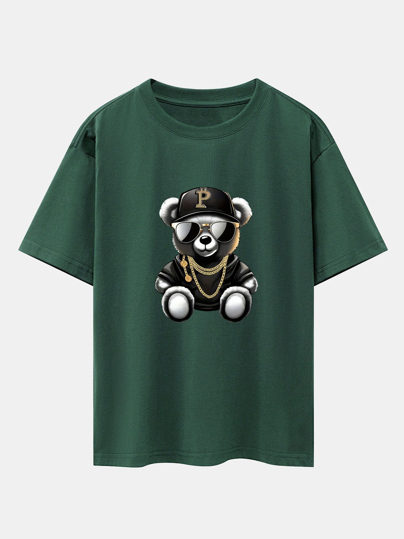 Miqueas® | Hip Hop Bear Print Drop Shoulder Oversize T-Shirt