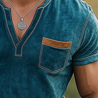 Federico | Men'S Spring And Summer Casual Thin Suede V-Neck Slim Short-Sleeved T-Shirt