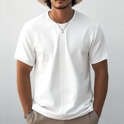 Marvin | Men'S Summer Basic Solid Color Cotton Round Neck T-Shirt