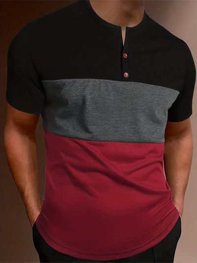 Lucia® | T-Shirt With Different Color Blocks For Men