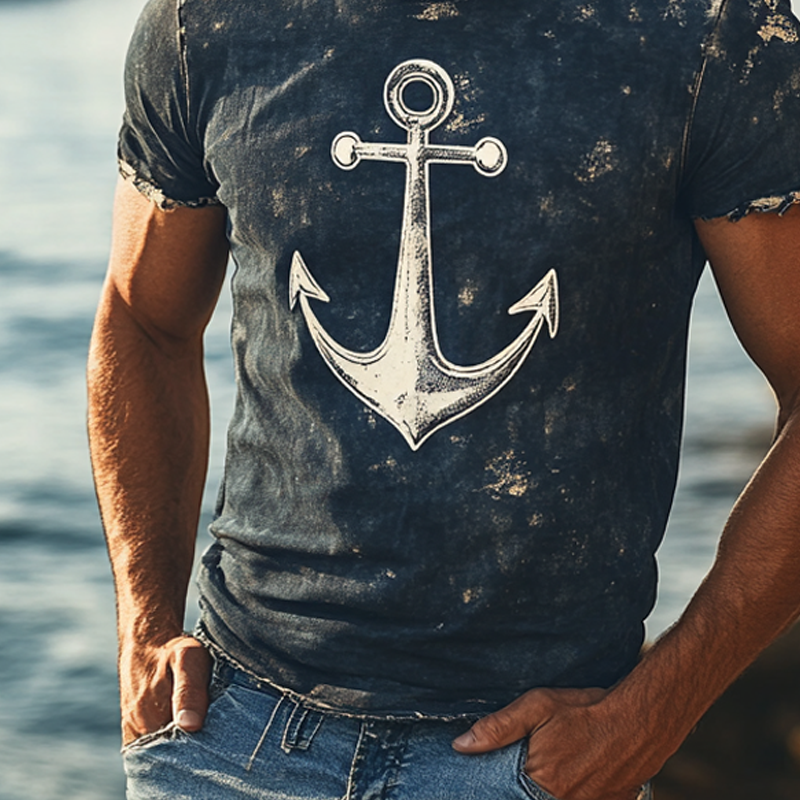 Evan | Men'S Retro Printed Round Neck Short Sleeve T-Shirt