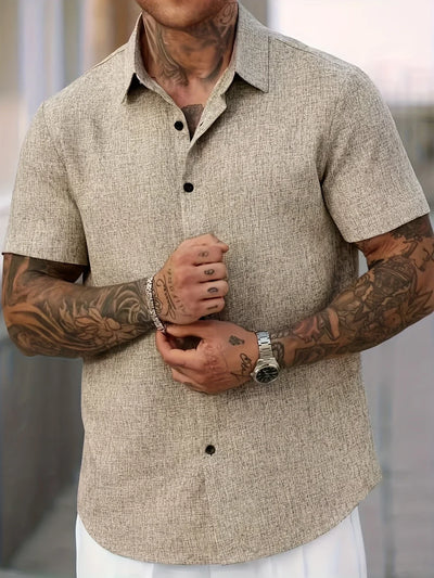 Pax | Lightweight short-sleeved linen blend shirt