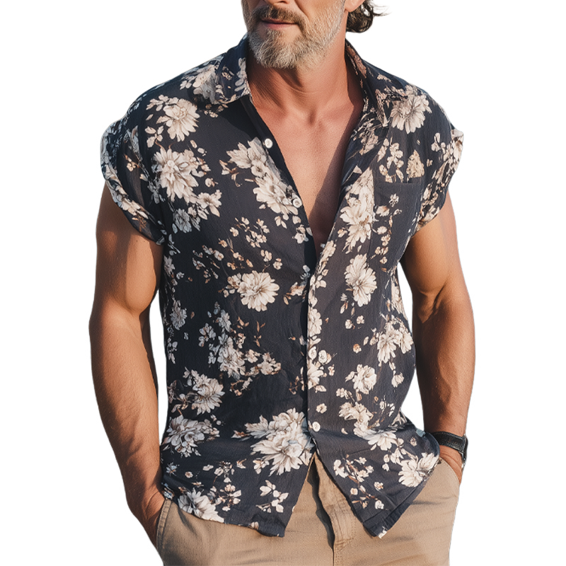 Roscoe | Men'S Summer Floral Print Short Sleeve Shirt