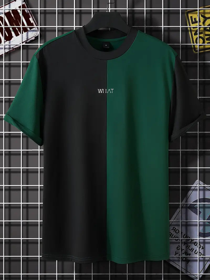 Silas® | Stylish color block t-shirt with short sleeves and a crew neck