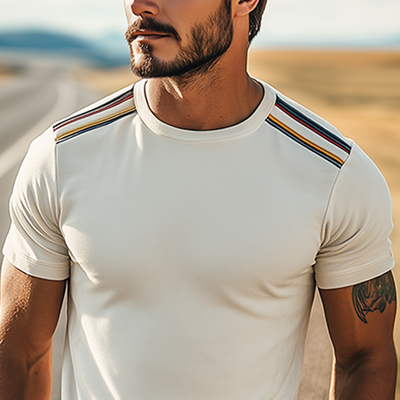 Jerome | Men'S Spring And Summer Fashion Casual Thin Suede Shoulder Stitching Webbing Slim Short-Sleeved T-Shirt