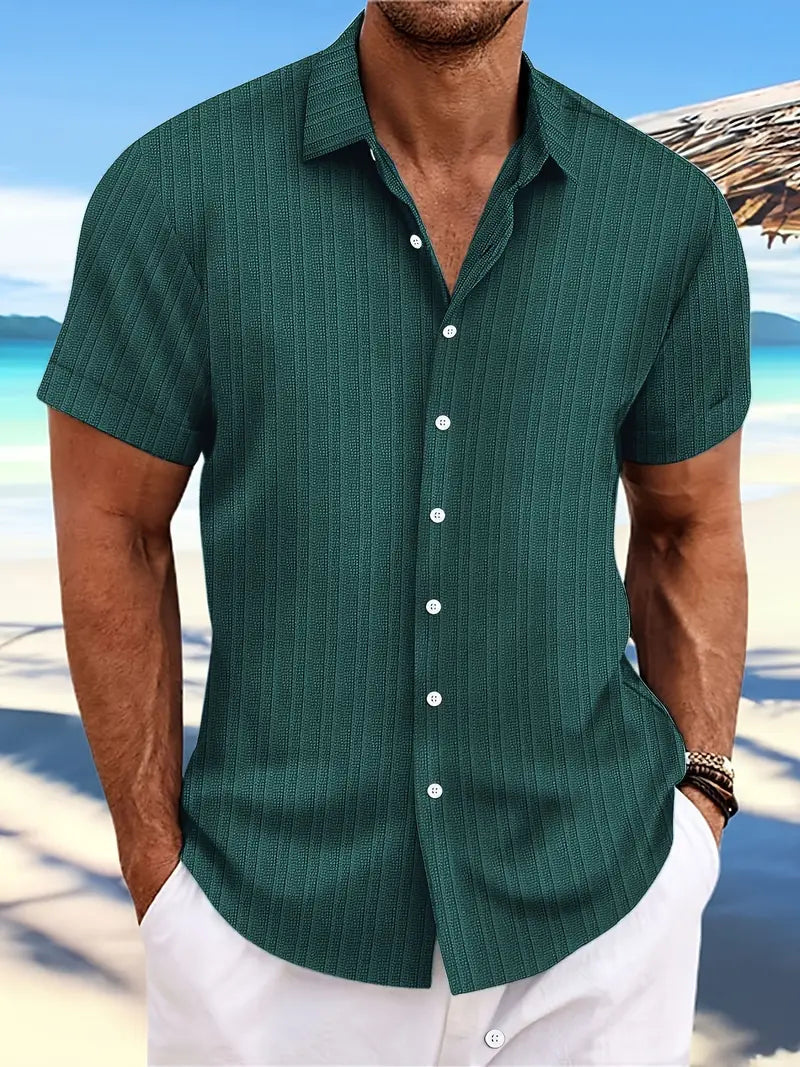 Leocadio® | Casual, Breathable, Short-Sleeved Shirt With A Loose Striped Pattern