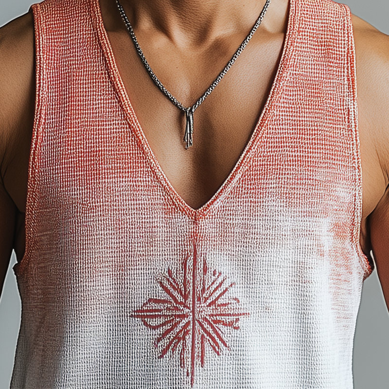 Chandler | Men'S Summer Fashion Gradient Print Waffle Tank Top