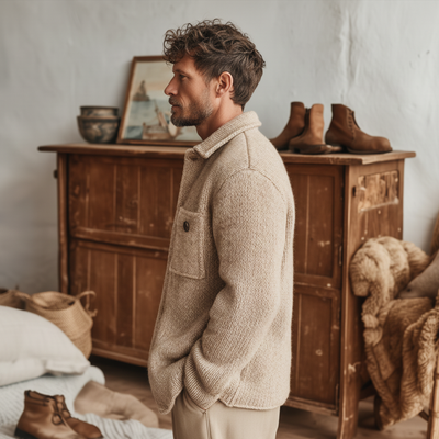 Men's Classic Casal Shirt-Style Cardigan