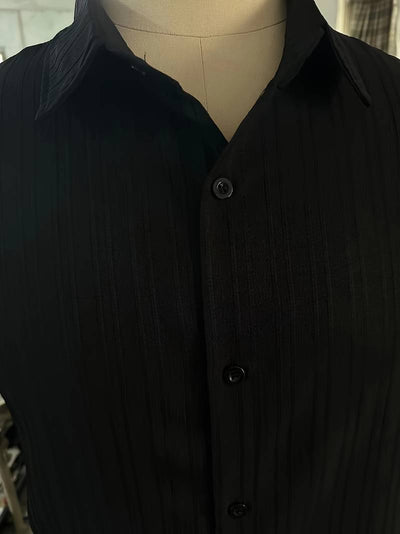 Yago® | Ribbed Short-Sleeved Blouse With Button Placket