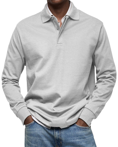 Adolfo® | Elegant Long Sleeved Polo Shirt