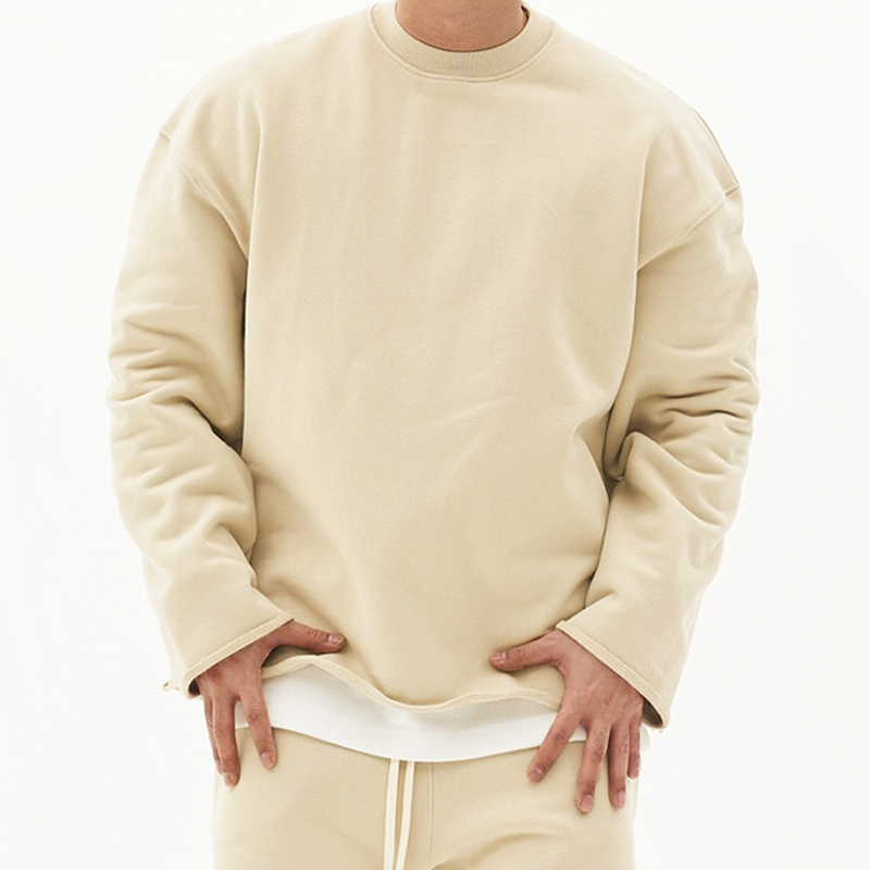 Men's Fashion Solid Color Loose Fit Sweatshirt