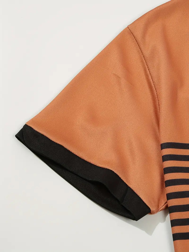 Dale® | Striped Casual Color Block Short Sleeve Shirt