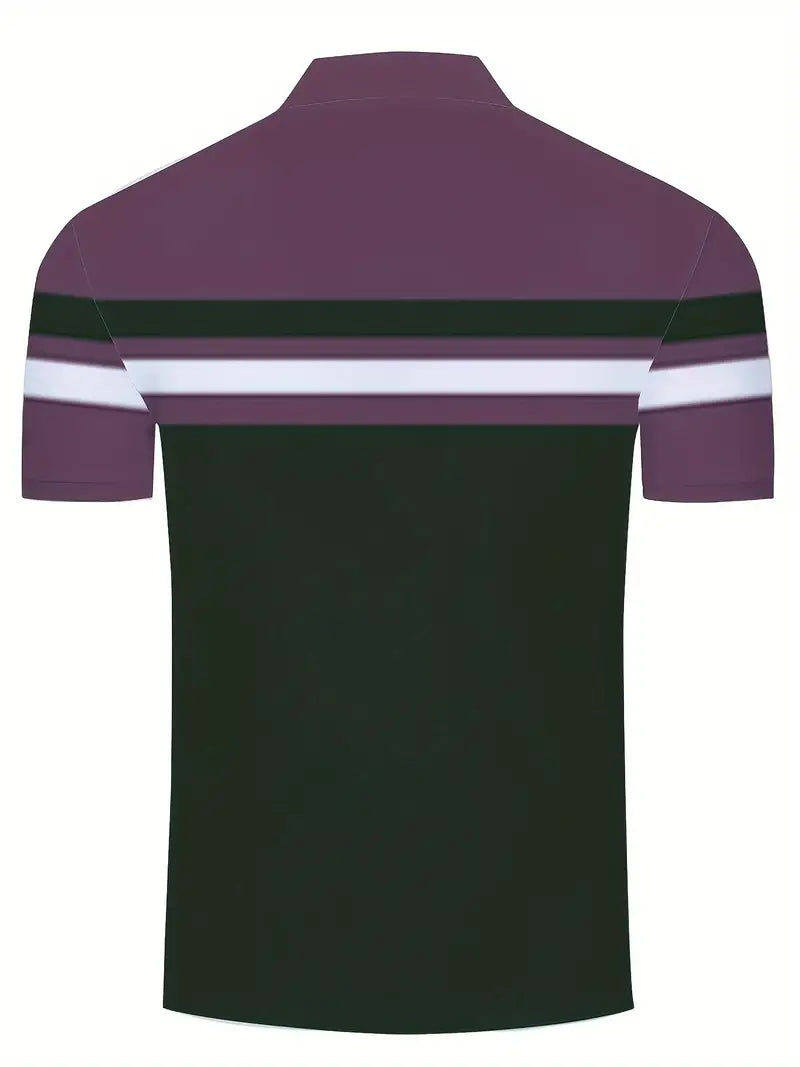 Lynn® | Casual, Trendy Striped Pattern Short-Sleeved Shirt For Men