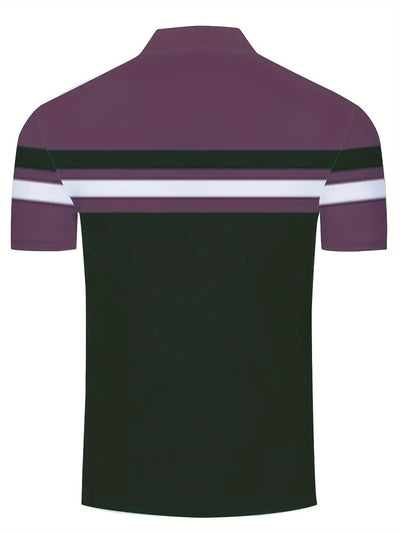 Lynn® | Casual, Trendy Striped Pattern Short-Sleeved Shirt For Men