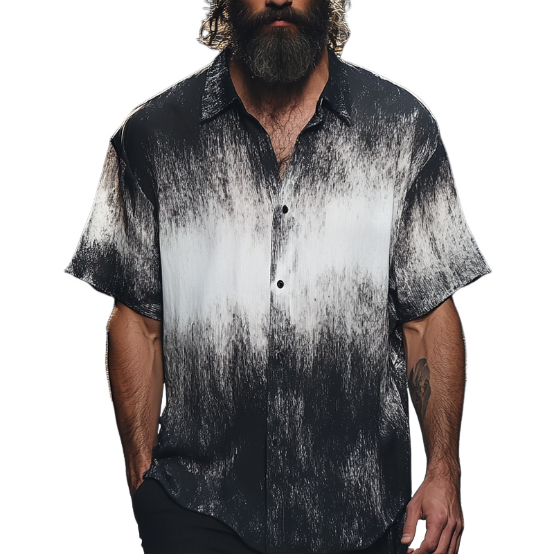 Fred | Men'S Casual Gradient Print Short Sleeve Shirt