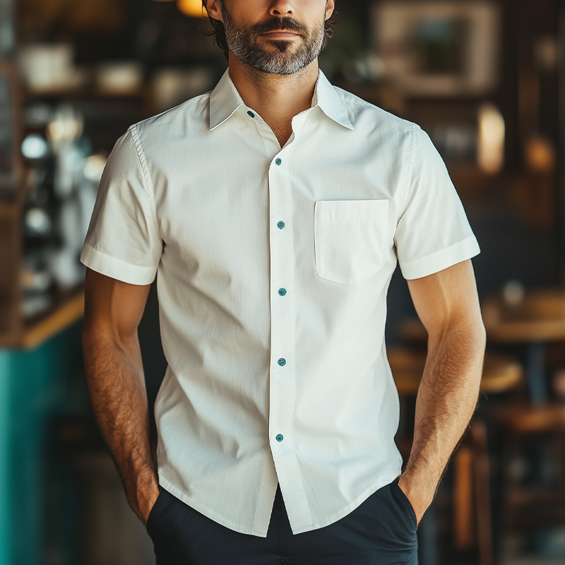 Phillip | Men'S Summer Basic Cotton Short Sleeve Shirt