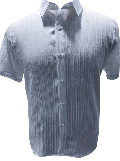 Yago® | Ribbed Short-Sleeved Blouse With Button Placket