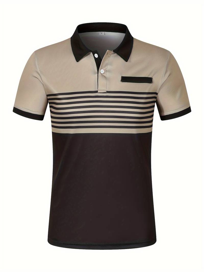 Lucie® | Casual Short Sleeve Stripe Polo Shirt For Men