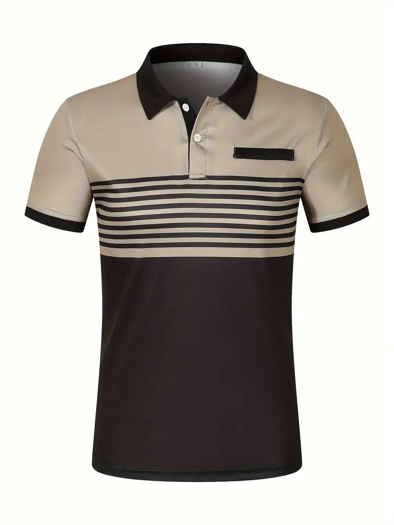 Dale® | Striped Casual Color Block Short Sleeve Shirt