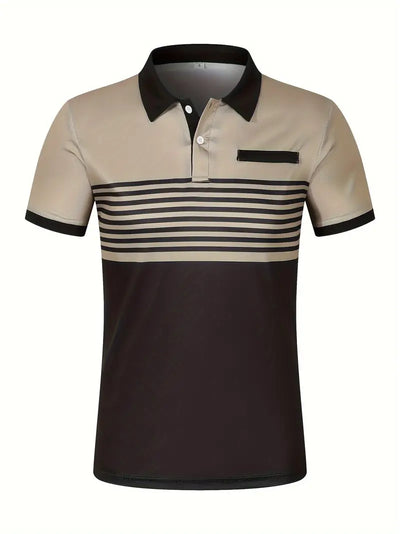 Dale® | Striped Casual Color Block Short Sleeve Shirt