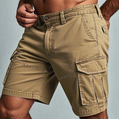 Eddie | Men'S Casual Outdoor Cotton Washed Distressed Multi-Pocket Work Shorts