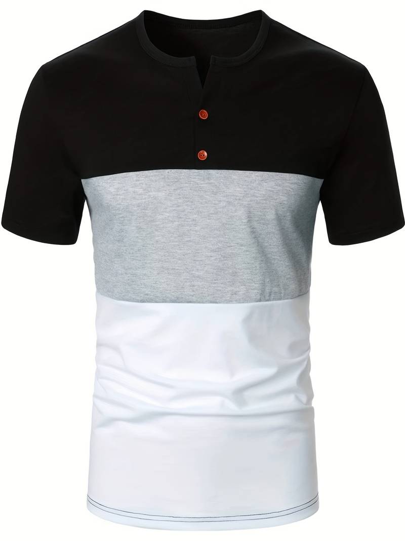 Lucia® | T-Shirt With Different Color Blocks For Men