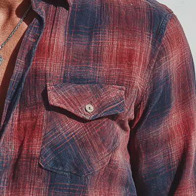 Leonard | Men'S Summer Check Print Linen Blend Long Sleeve Shirt