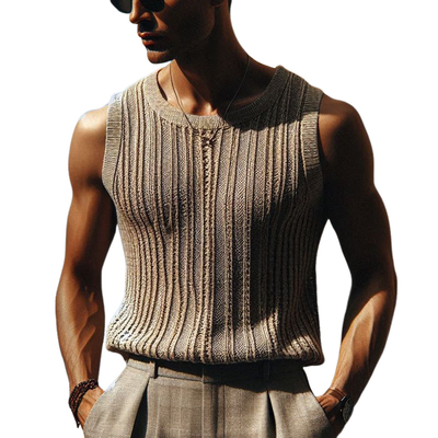 Ralph | Men'S Summer Basic Knitted Striped Tank Top