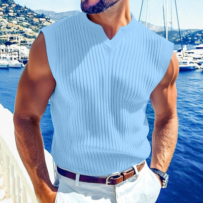 Orin | Men'S Casual Breathable Solid Color V-Neck Slim Fit Knitted Pullover Vest