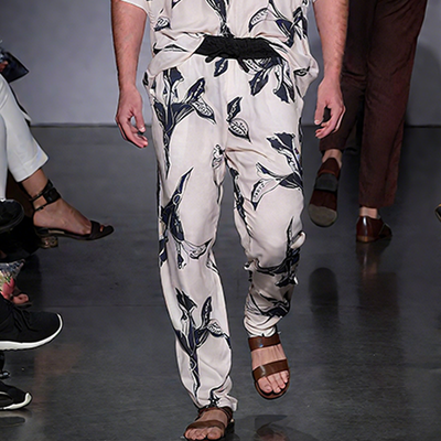 Eli | Men'S Spring And Summer Fashion Casual Satin Printed Short Sleeve Shirt Elastic Waist Pants Set