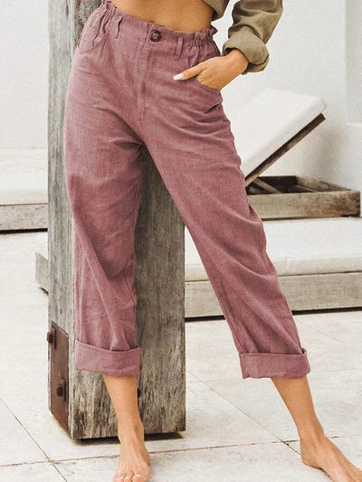 Teodoro® | Stylish Linen Trousers With Rolled Hem Comfort & Trend