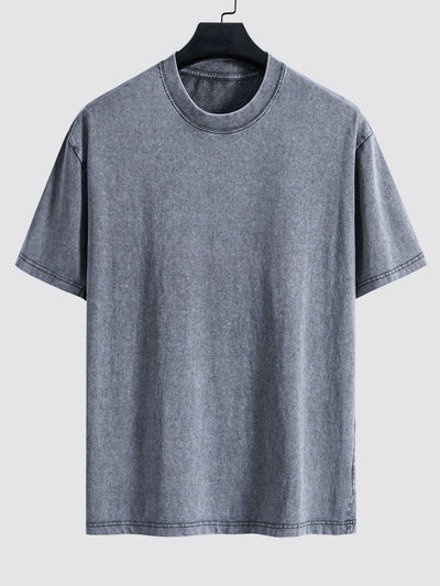 Clement® | Basic Washed Distressed Drop Shoulder Oversize T-Shirt