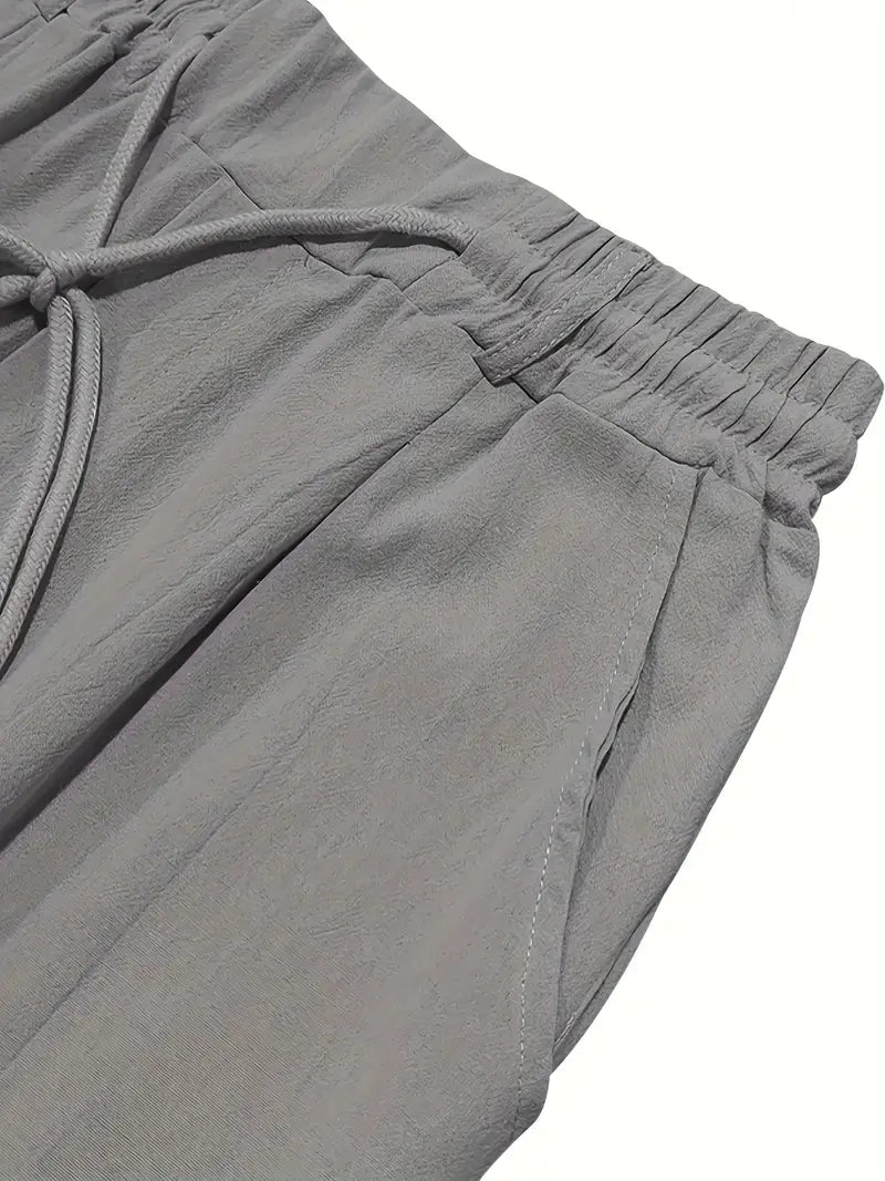 Joshua | Wide-leg linen pants with drawstring