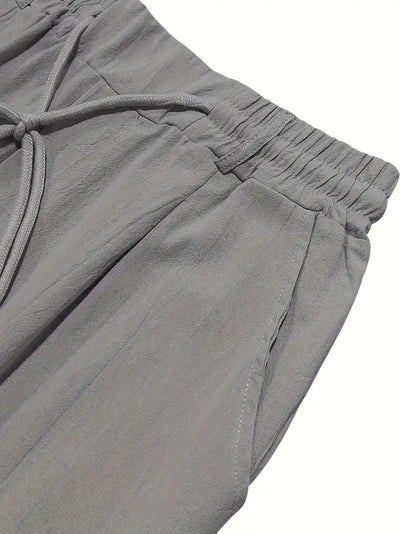 Joshua | Wide-leg linen pants with drawstring