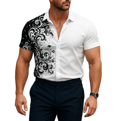 Lance | Men'S Summer Fashion Printed Cotton Short Sleeve Shirt
