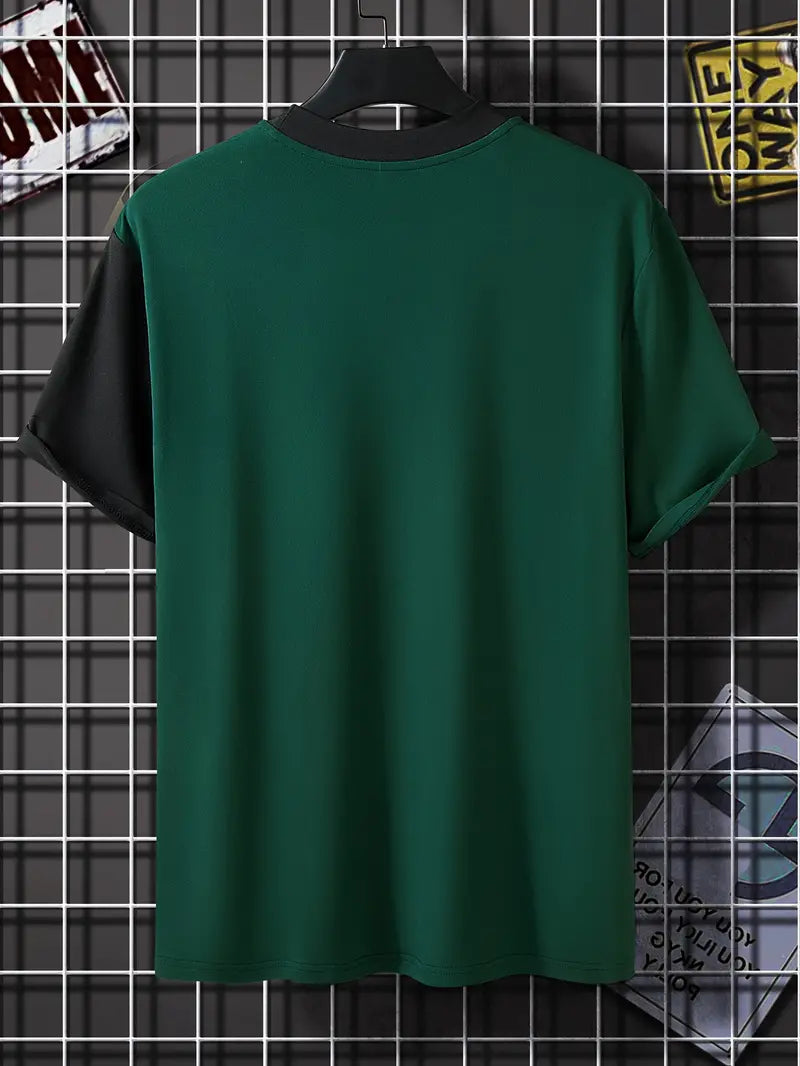 Silas® | Stylish color block t-shirt with short sleeves and a crew neck