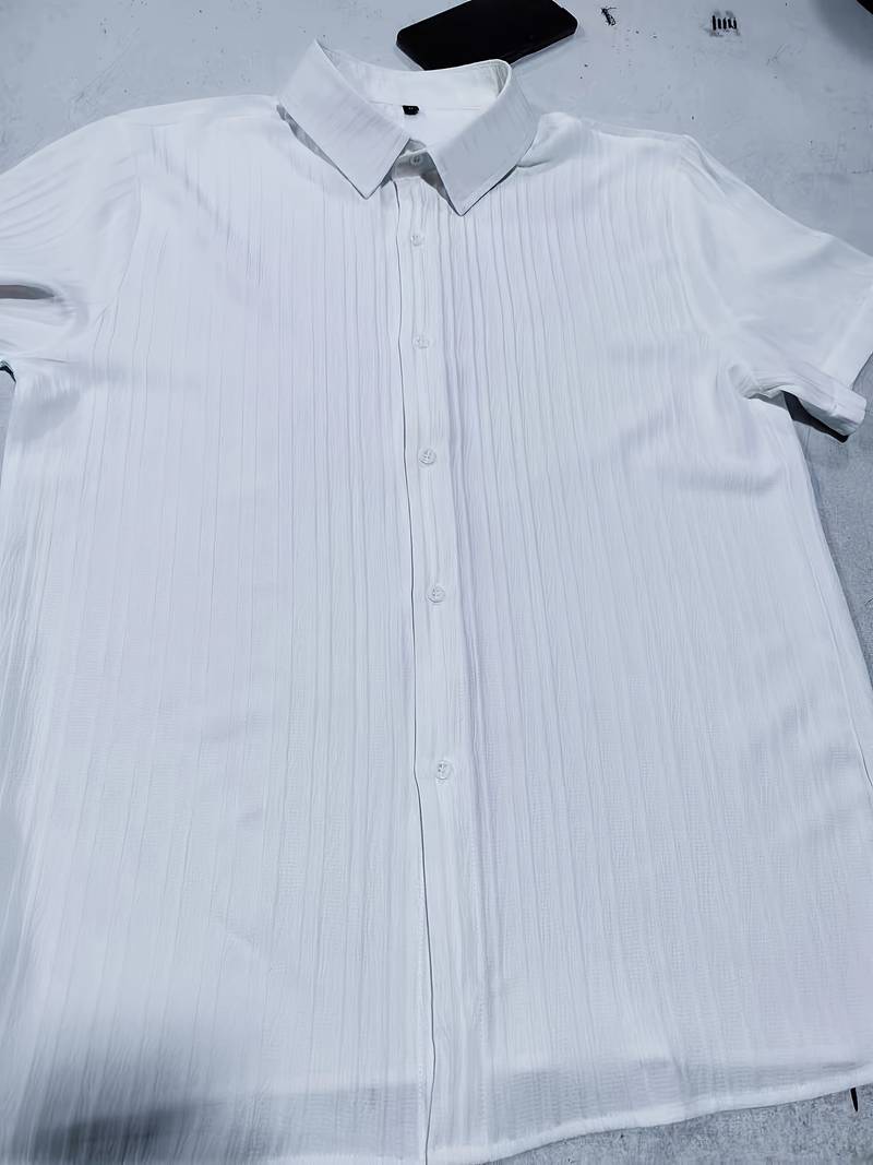 Lafayette® | Ribbed Short-Sleeved Blouse With Button Placket