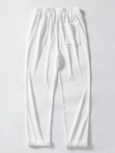 Aeolus® | Muscle Fit Ribbed Arc Hem T-Shirt & Straight Leg Ribbed Pants