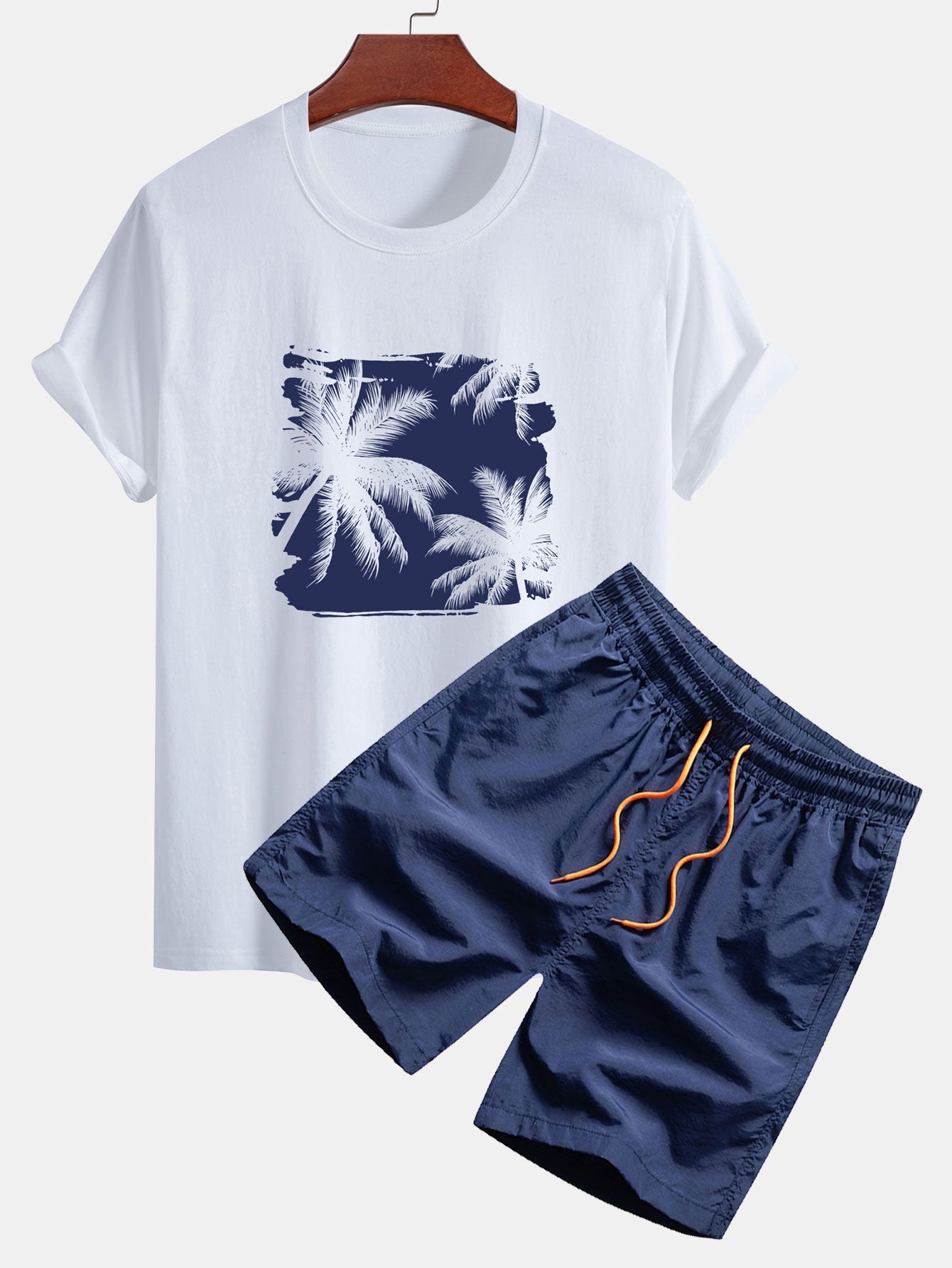 Irenaeus® | Palm Trees Silhouette Print Cotton T-Shirt & Swim Shorts