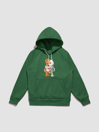Zavier | Skeleton Bear Print Hoodie