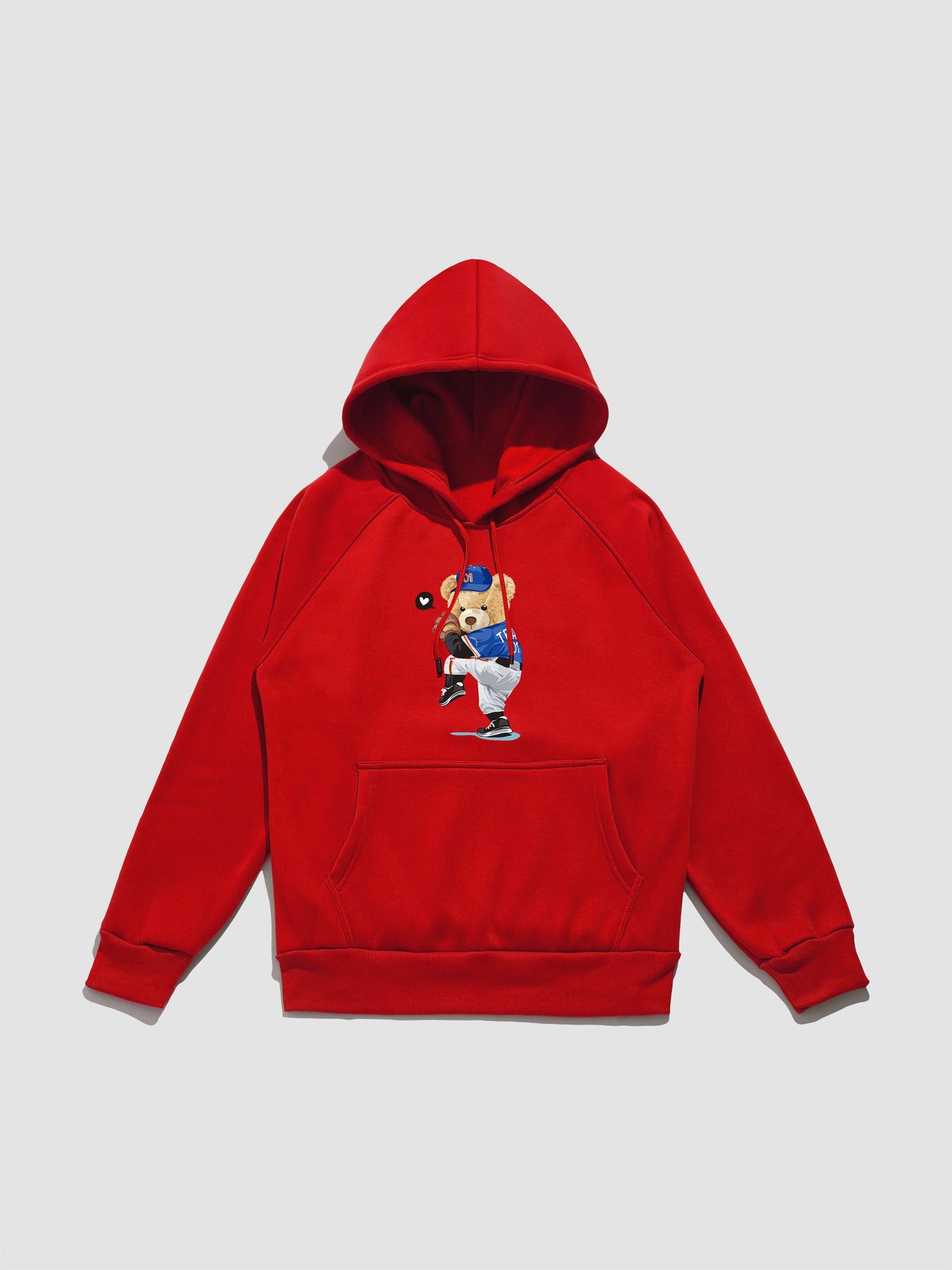 Perry | Baseball Bear Print Hoodie