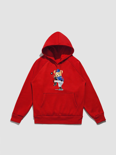 Perry | Baseball Bear Print Hoodie
